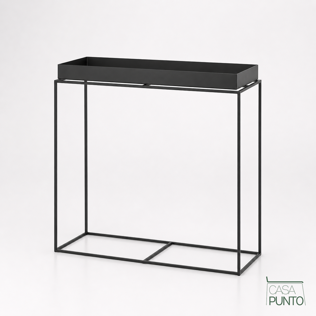 Mesa Auxiliar Skinka con Bandeja | Estructura Metálica Negra | Mesa Alta y Mesa Baja