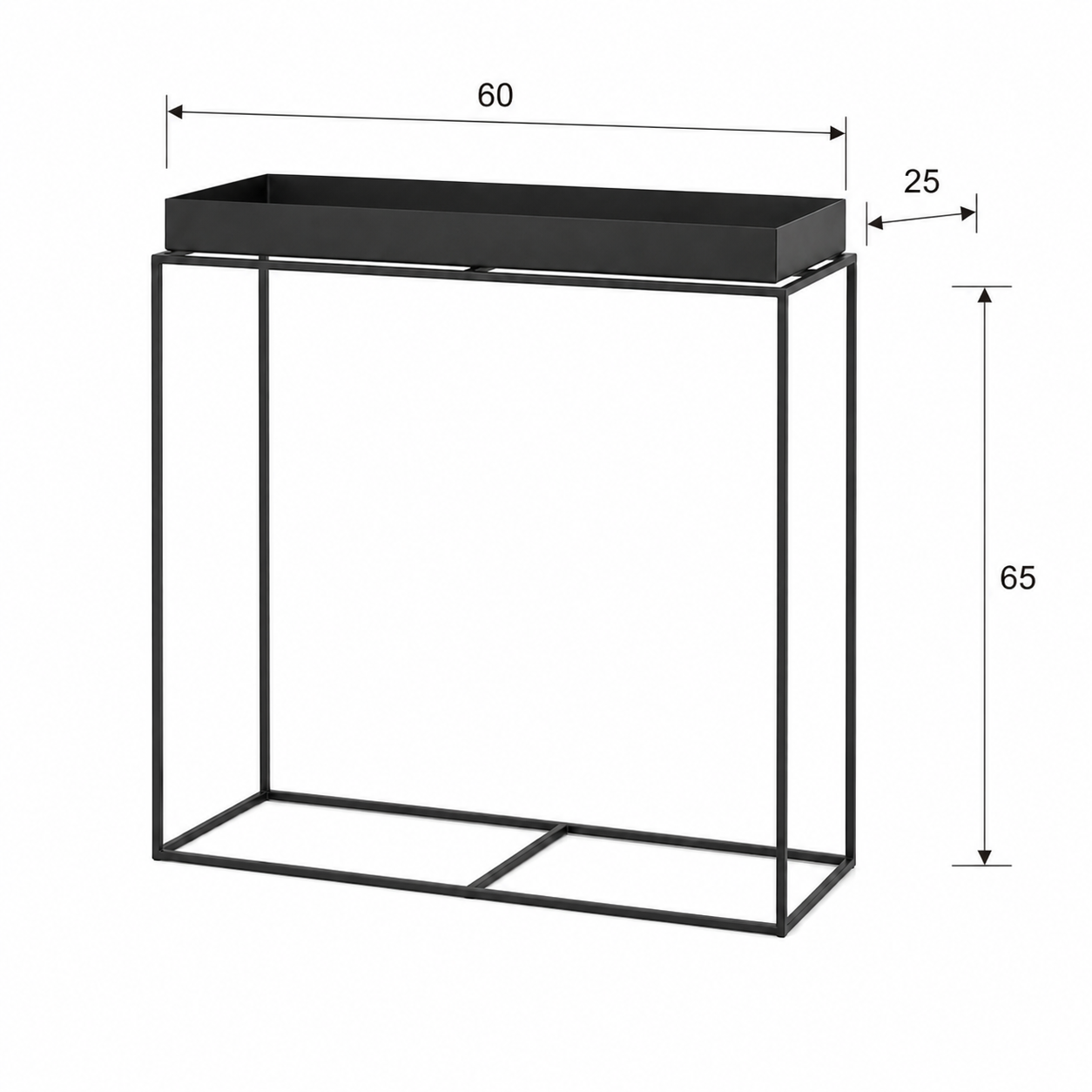 Mesa Auxiliar Skinka con Bandeja | Estructura Metálica Negra | Mesa Alta y Mesa Baja