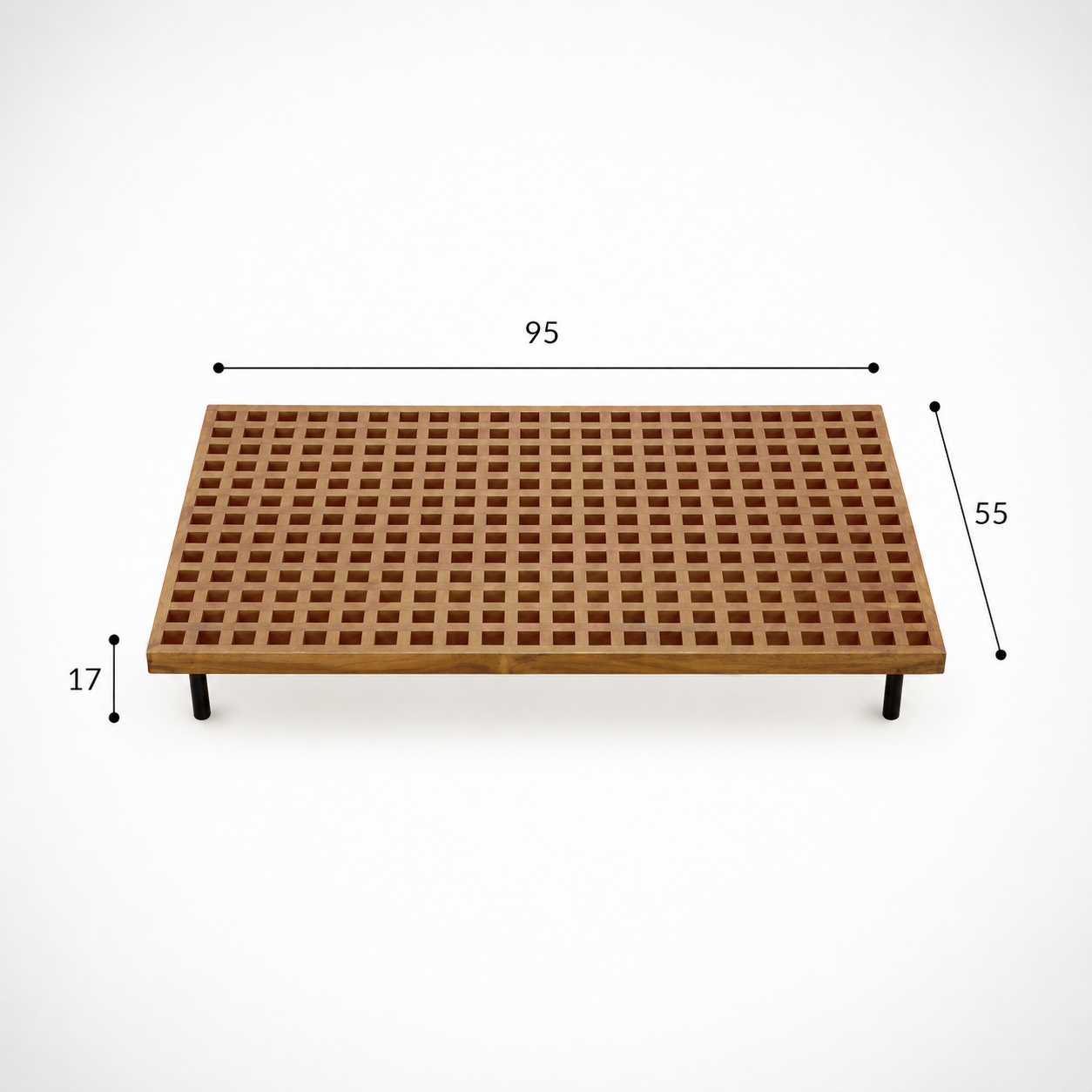 Mesa Auxiliar Rectangular Para Exterior con Cubierta de Rejilla Coleccion, Clash/Vianey | Café y Negro | CASA PUNTO
