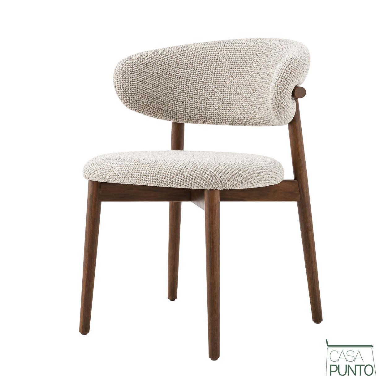 Silla de Comedor Celine | Asiento y Respaldo Redondeados | Tela Texturizada | Estructura de Acero
