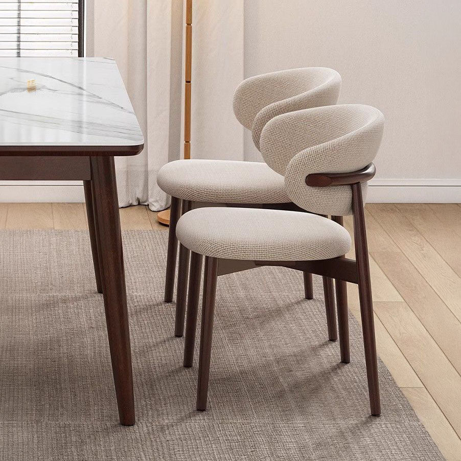 Silla de Comedor Celine | Asiento y Respaldo Redondeados | Tela Texturizada | Estructura de Acero