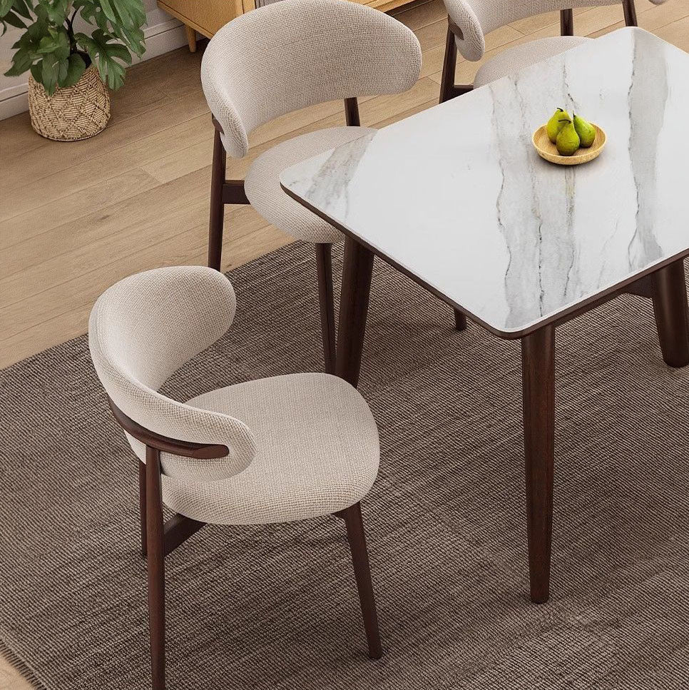 Silla de Comedor Celine | Asiento y Respaldo Redondeados | Tela Texturizada | Estructura de Acero