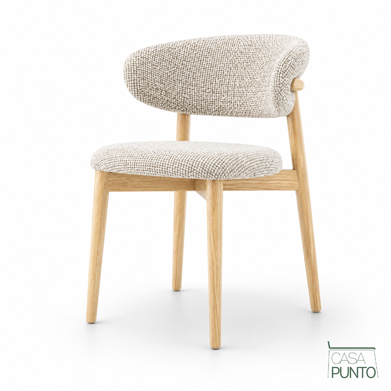 Silla de Comedor Celine | Asiento y Respaldo Redondeados | Tela Texturizada | Estructura de Acero