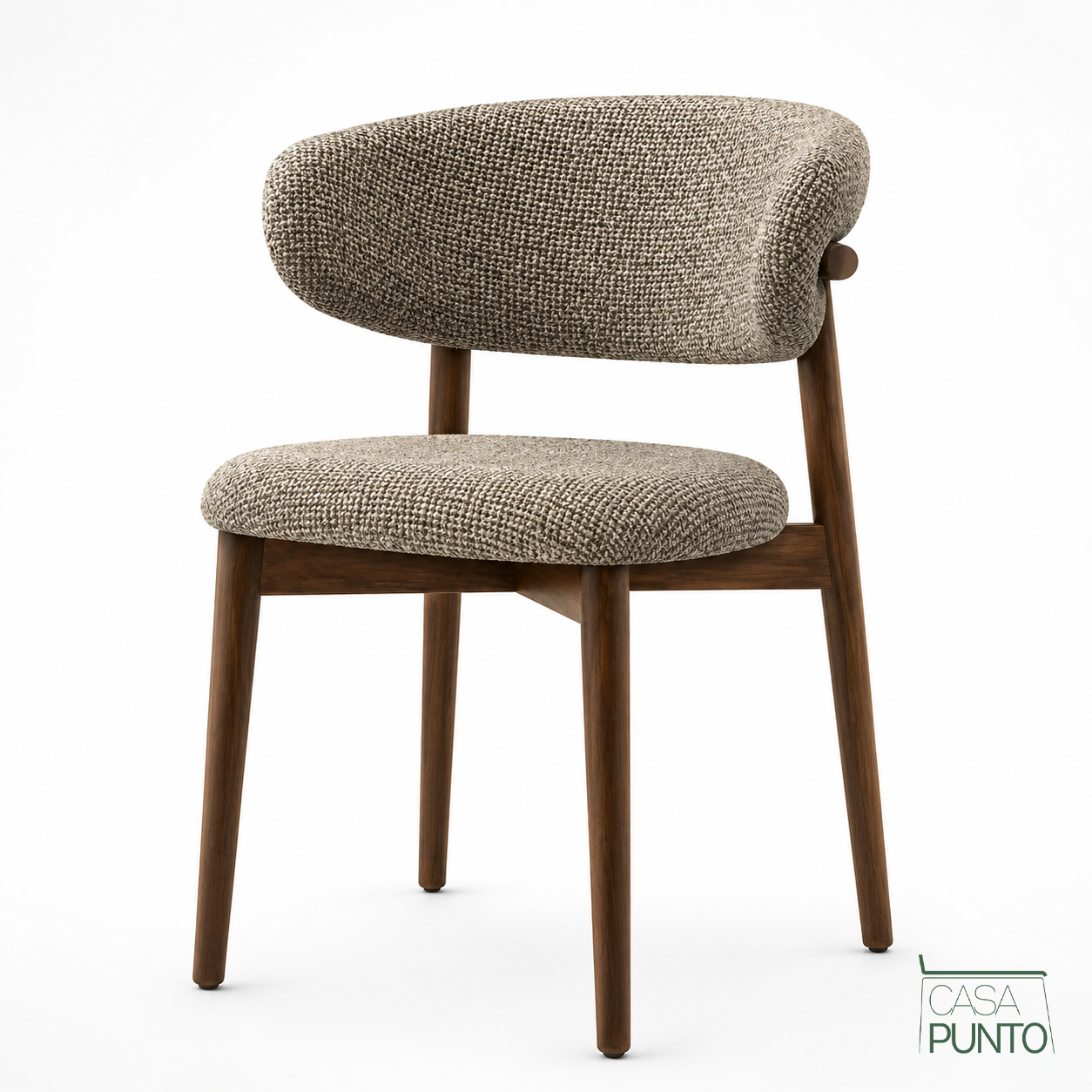 Silla de Comedor Celine | Asiento y Respaldo Redondeados | Tela Texturizada | Estructura de Acero