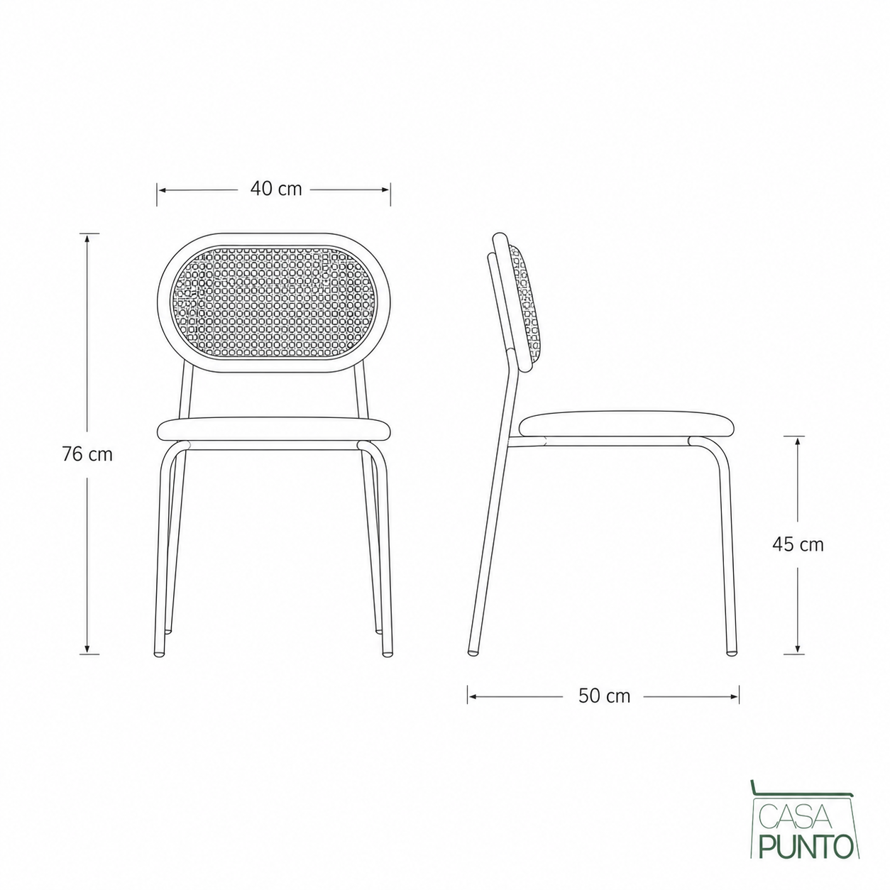 Silla Lalo con asiento acolchado