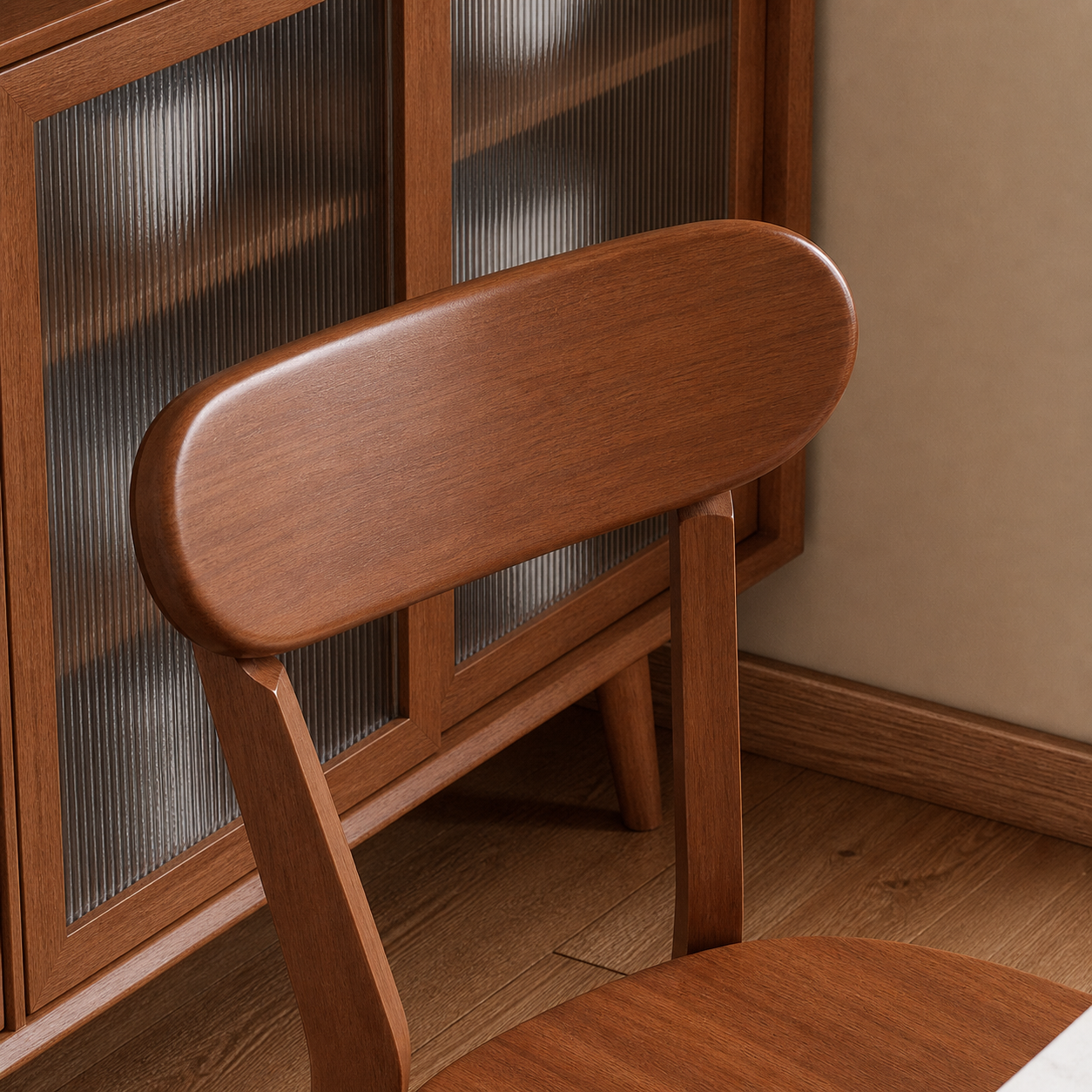 Juego de comedor de roble: 4 sillas y 1 mesa rectangular (sin código de barras).