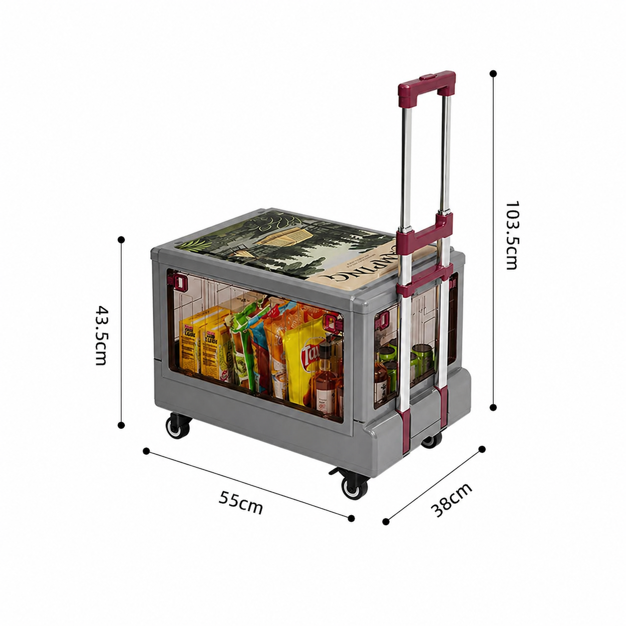 Carro Utilitario Plegable Nomad Pro 3 en 1 | Caja + Carrito + Mesa | Ruedas y Manija Telescópica