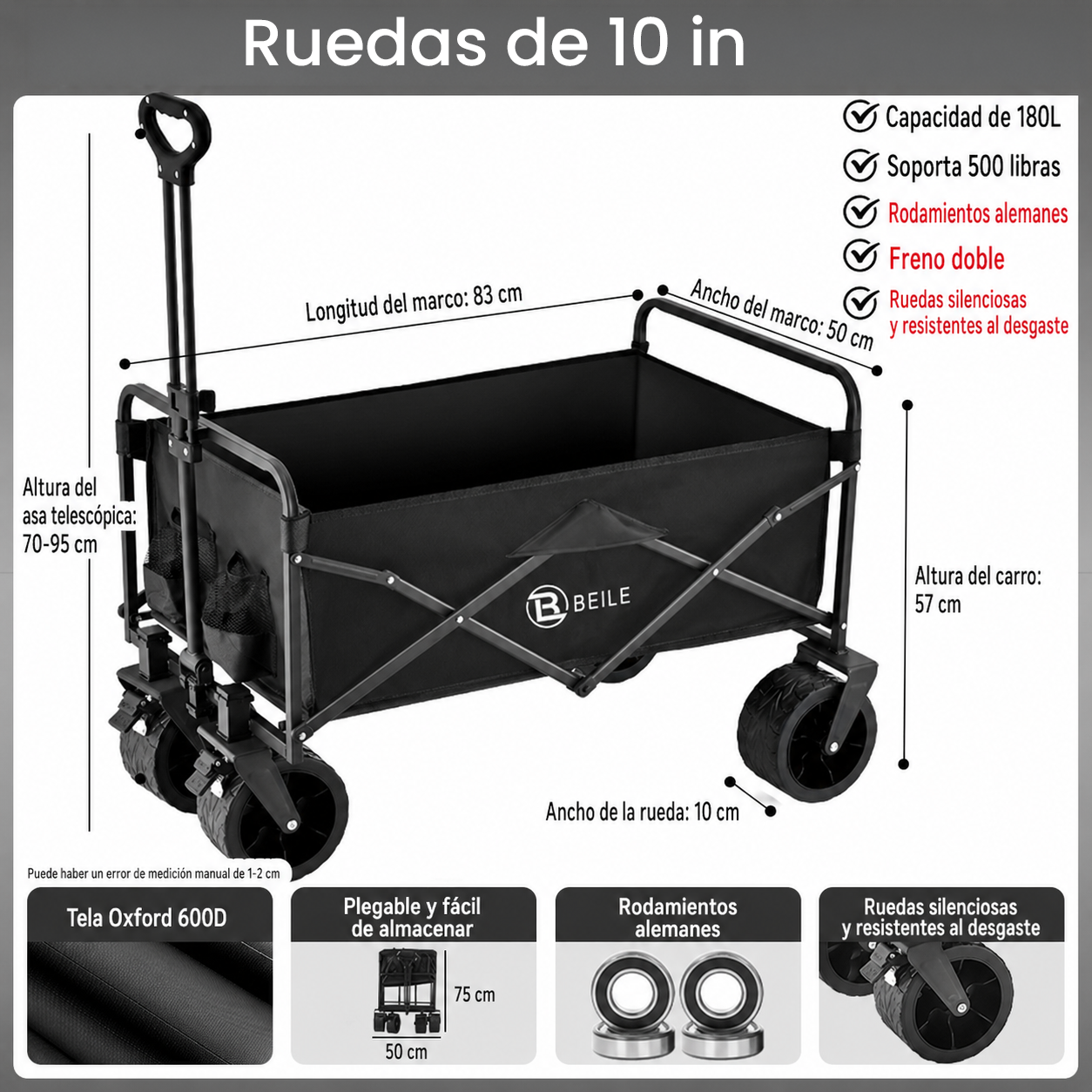 Carro plegable de alta resistencia Calvin Expedition