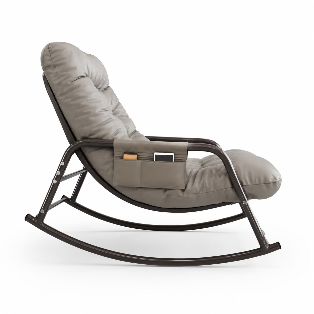 Sillón Mecedor Trevor - Cojín Tufted Tamaño Doble Bolsa Lateral