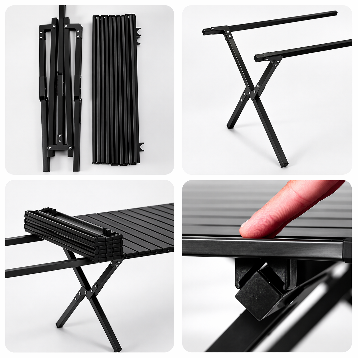 Mesa de camping plegable cuadrada Zeno