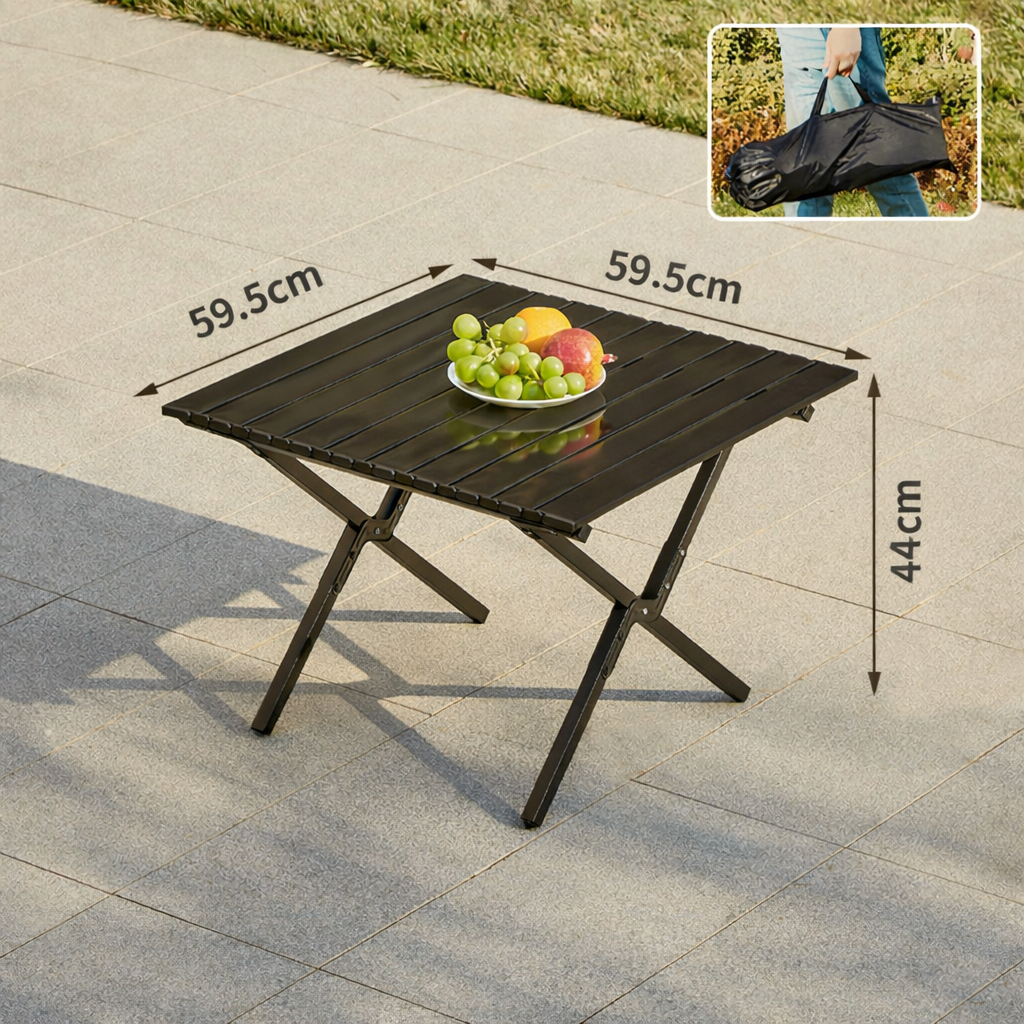 Mesa de camping plegable cuadrada Zeno
