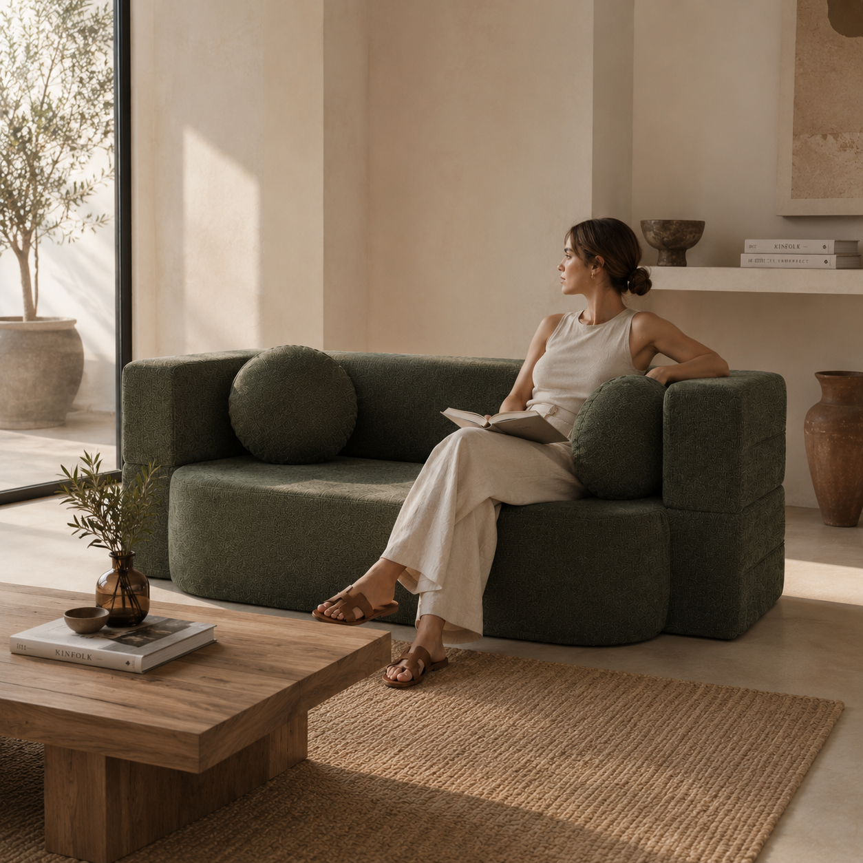 Sofá cama Vixe con cojines