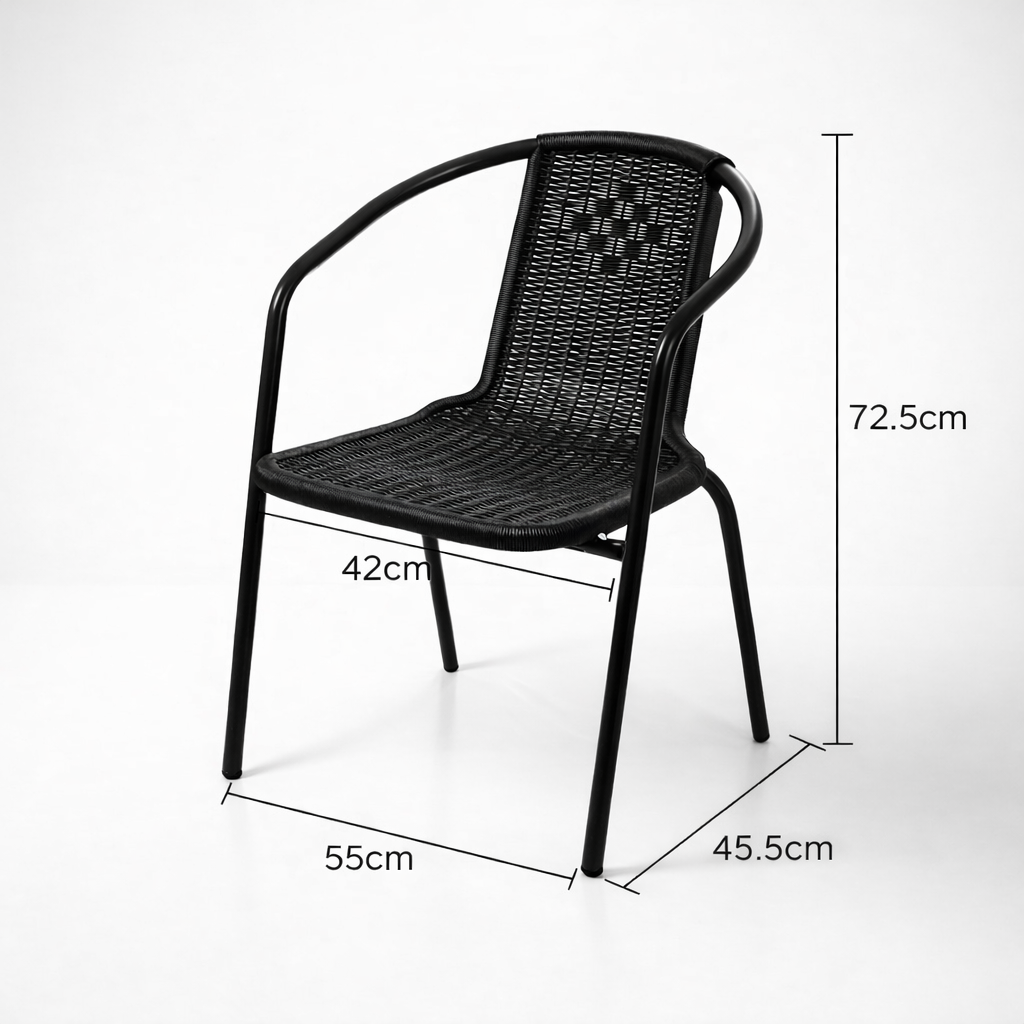 Silla Dana de imitación ratán – Estilo tejido para uso interior y exterior.