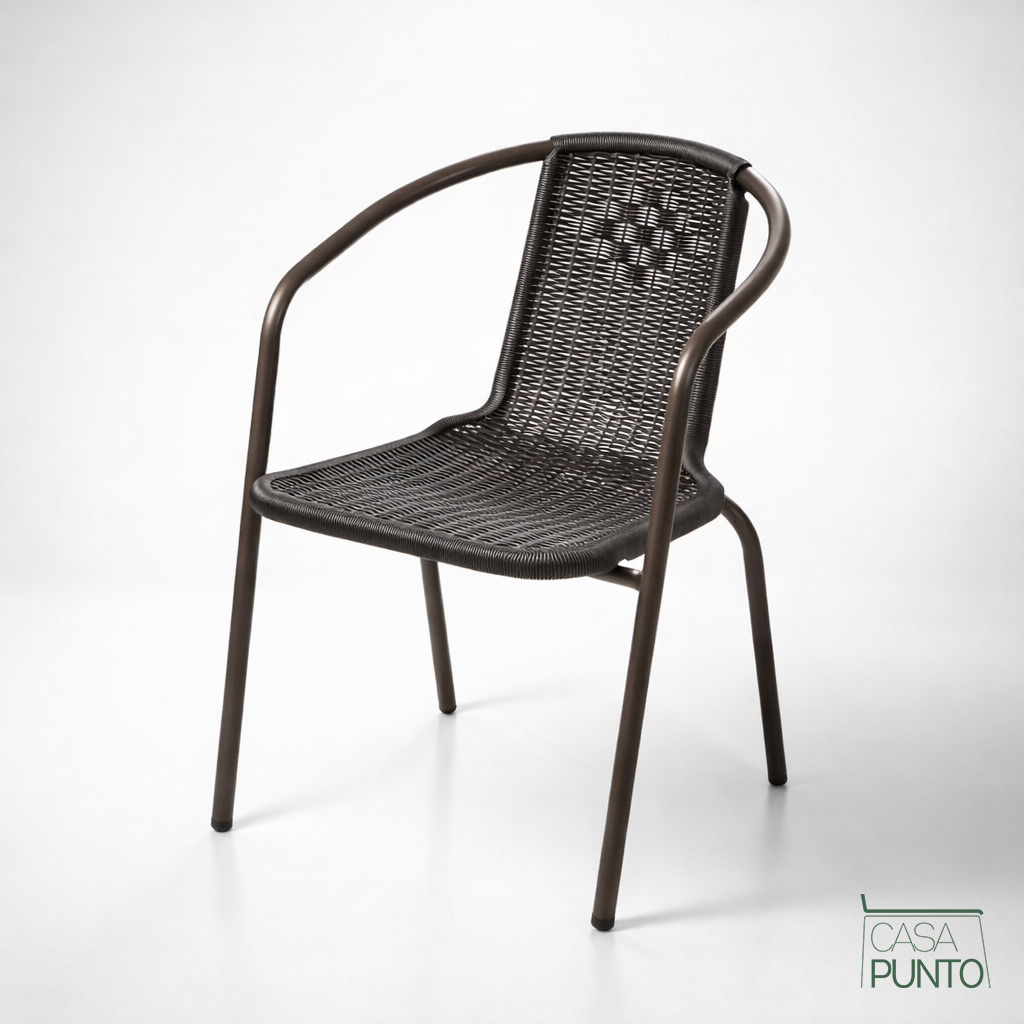 Silla Dana de imitación ratán – Estilo tejido para uso interior y exterior.