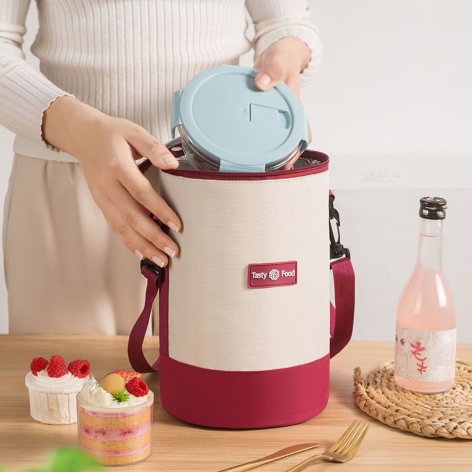 Bolsa térmica portátil tipo cubo – Aislada con correa para el hombro
