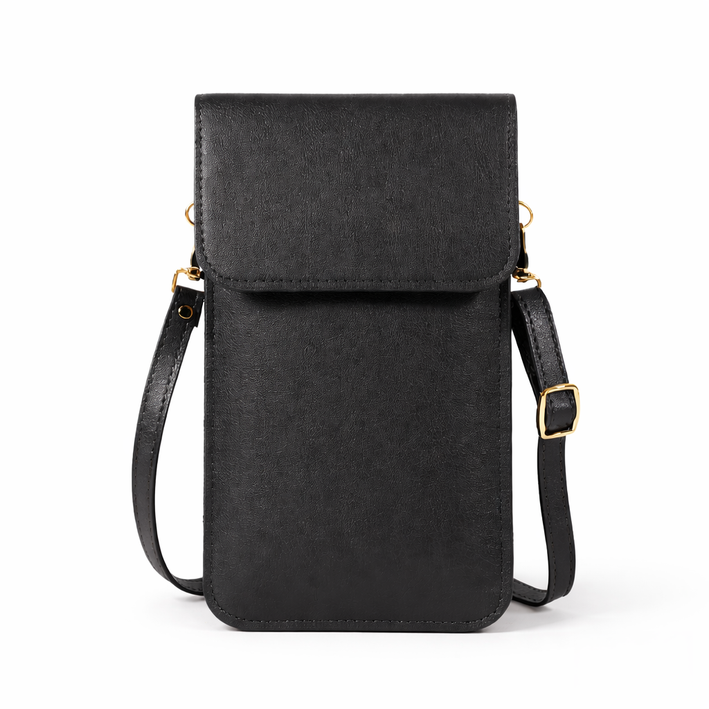 Bolsa bandolera para teléfono en piel sintética con correa ajustable