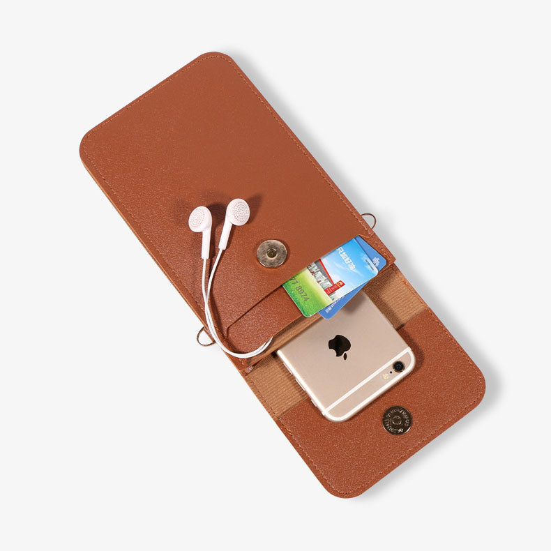 Bolsa bandolera para teléfono en piel sintética con correa ajustable