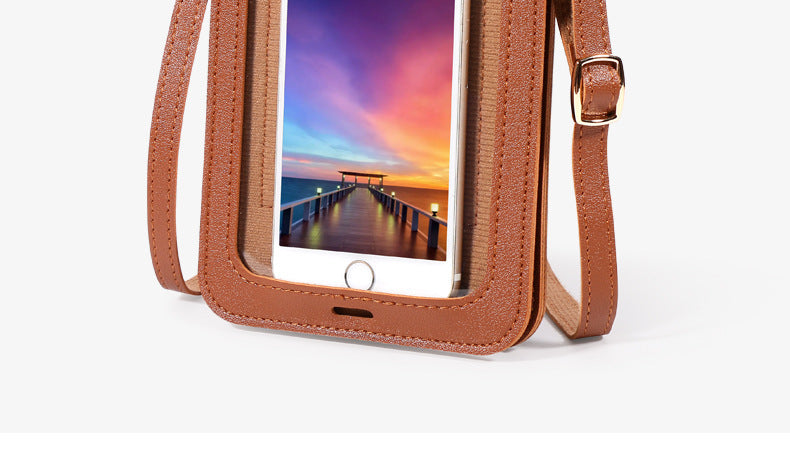 Bolsa bandolera para teléfono en piel sintética con correa ajustable