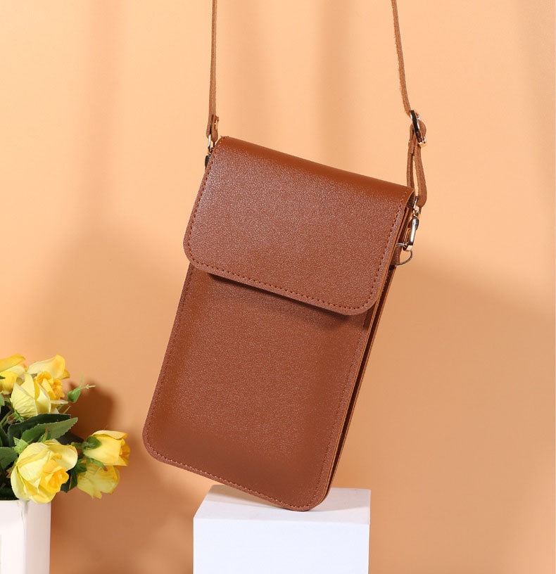 Bolsa bandolera para teléfono en piel sintética con correa ajustable