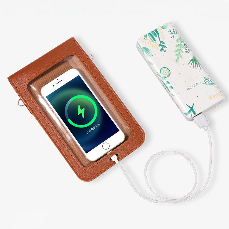 Bolsa bandolera para teléfono en piel sintética con correa ajustable