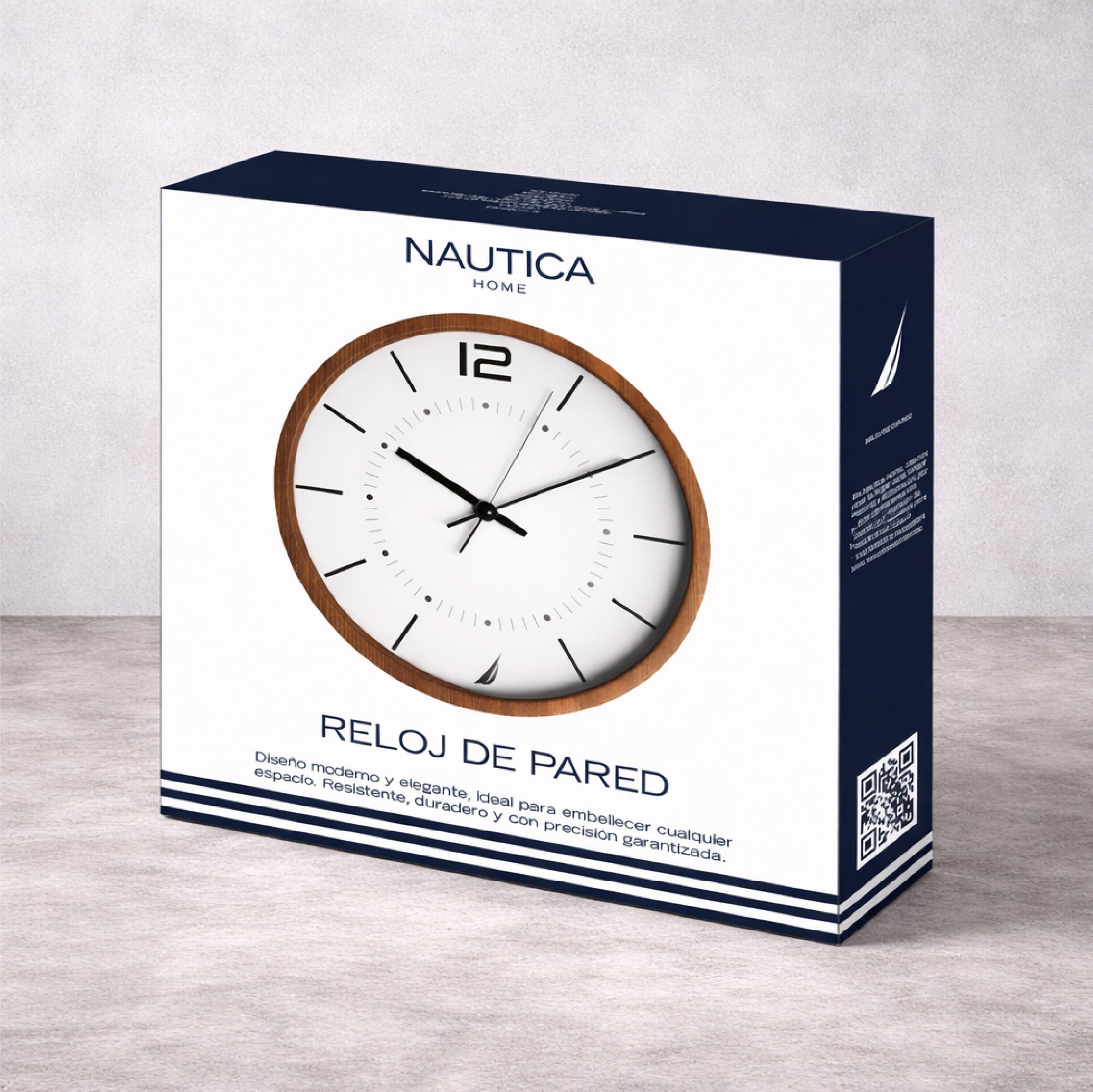 Reloj Pared Nautica - Madera Elegante Decorativo Silencioso