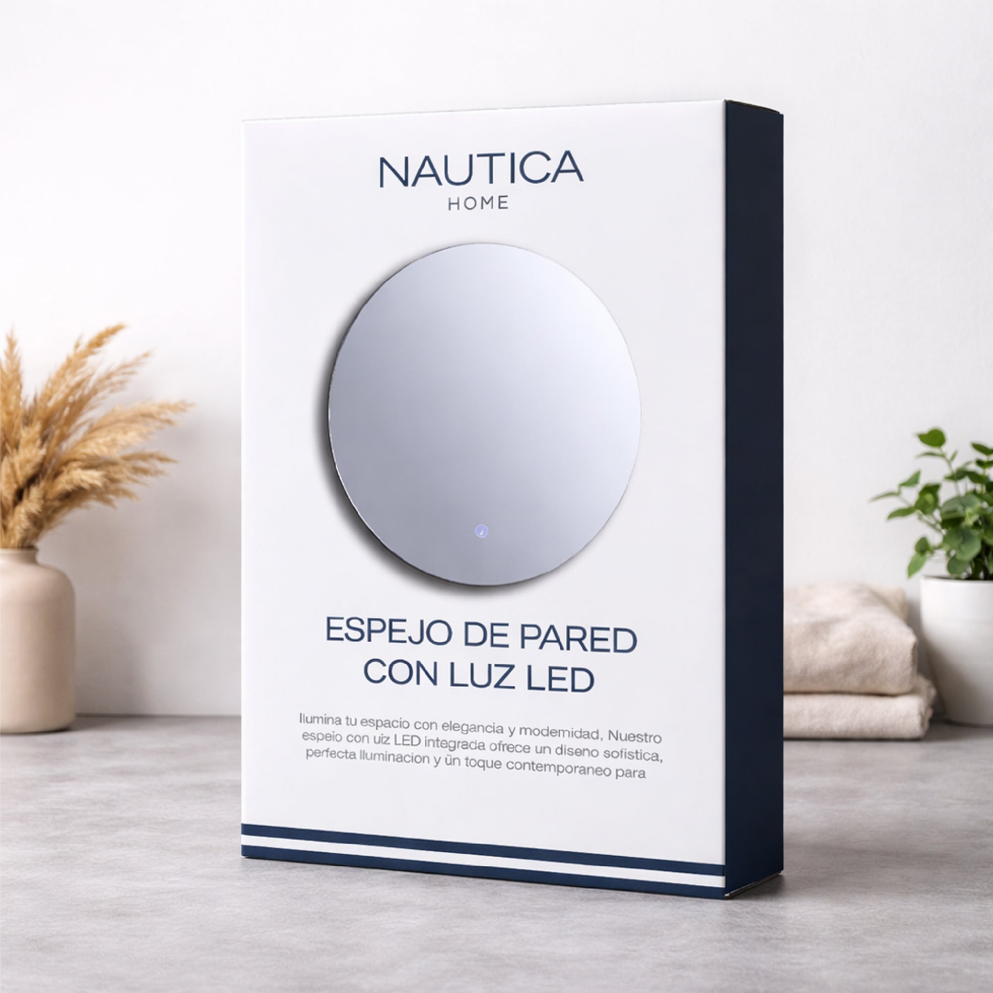 Espejo Nautica Redondo LED Tactil Antiempañante 60cm Lujo