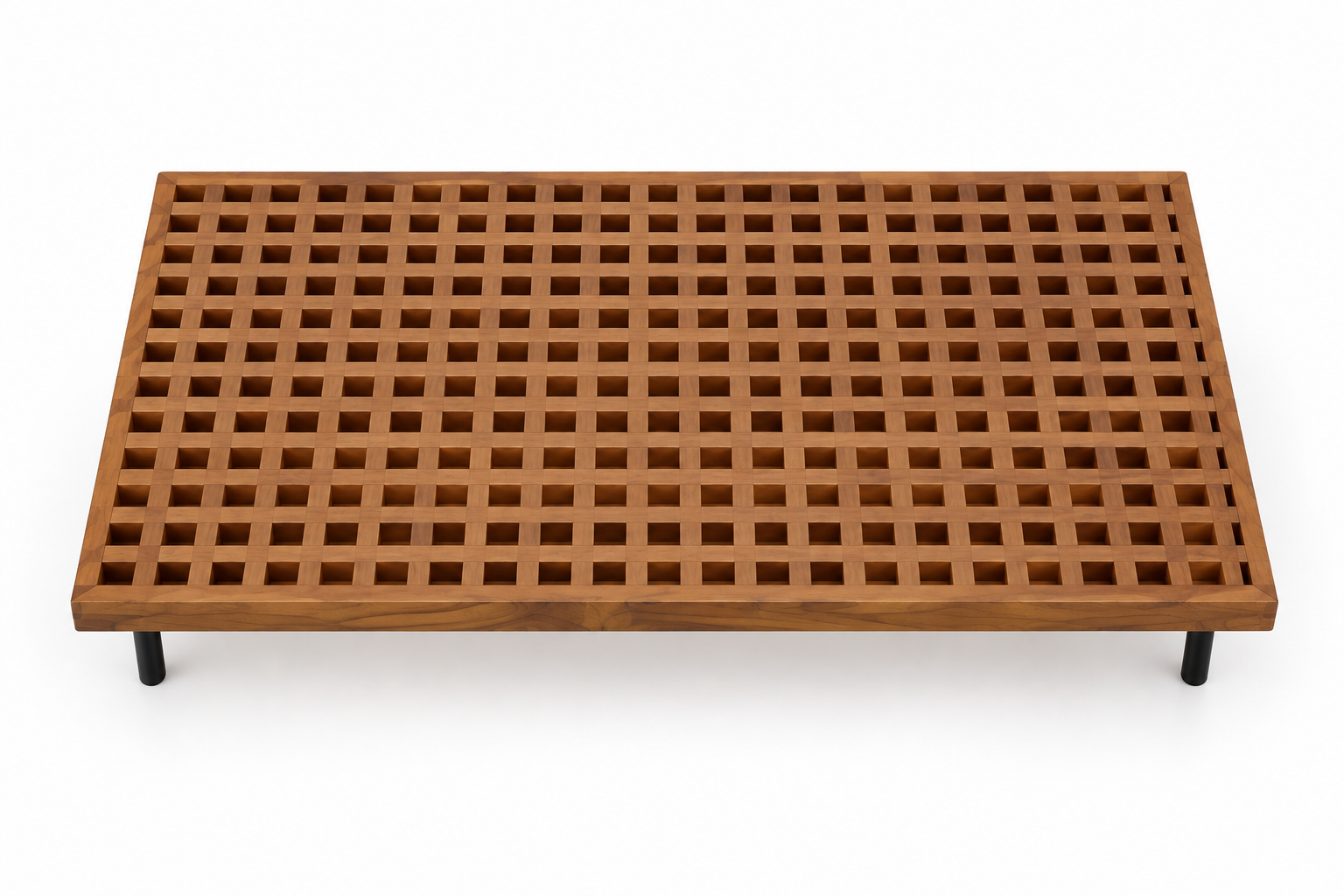 Mesa Auxiliar Rectangular Para Exterior con Cubierta de Rejilla Coleccion, Clash/Vianey | Café y Negro | CASA PUNTO