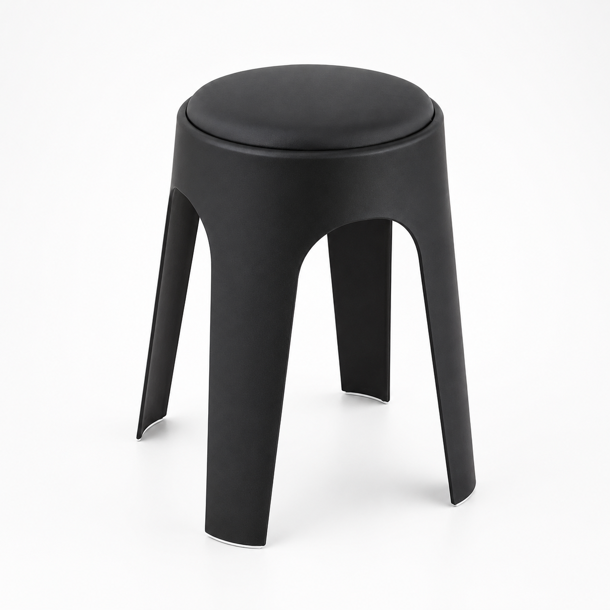 Taburete de plástico tapizado de estilo nórdico, taburete redondo apilable, robusto y resistente, ideal para salones, comedores y como taburete alto para recibir invitados.