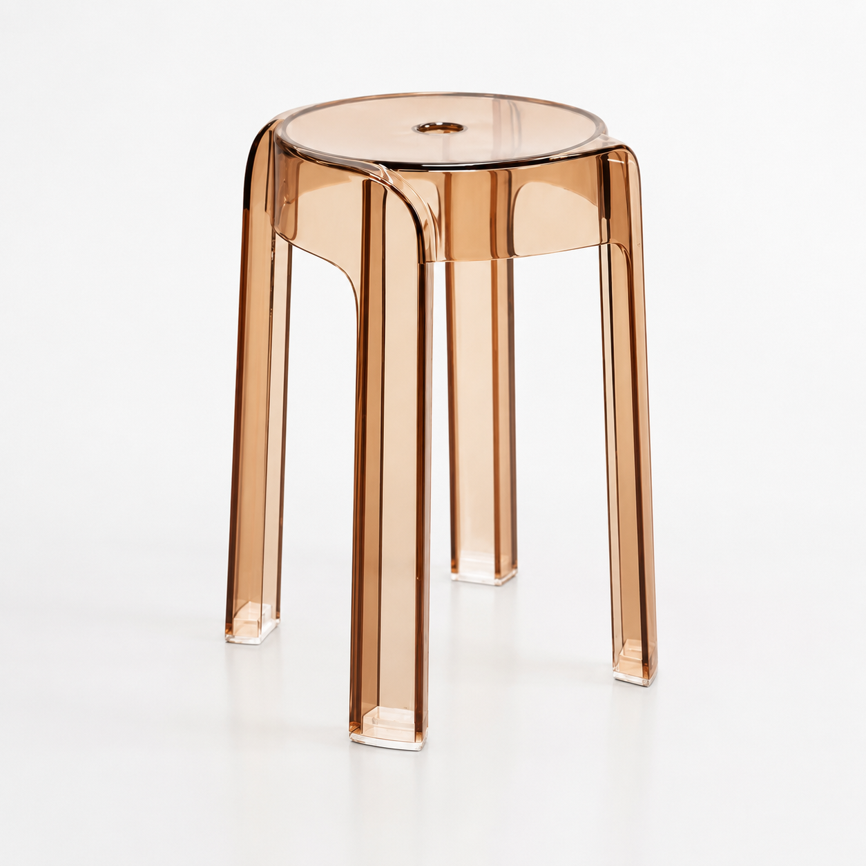 Silla de acrílico de gran espesor / taburete de plástico / taburete redondo apilable / banco sencillo de salón / silla de comedor / estilo moderno minimalista transparente