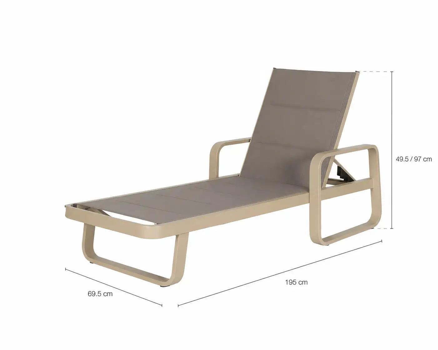 Camastro de Exterior Solara - Tumbona Reclinable Malla Teslin Estructura de Aluminio