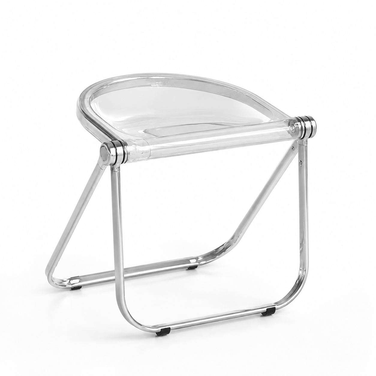 Taburete Plegable Vintage con Asiento Acrílico Luna