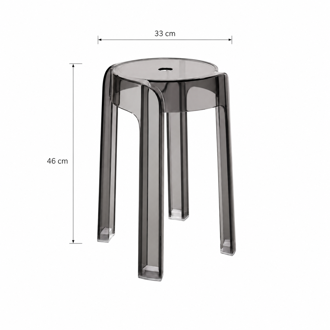 Silla de acrílico de gran espesor / taburete de plástico / taburete redondo apilable / banco sencillo de salón / silla de comedor / estilo moderno minimalista transparente