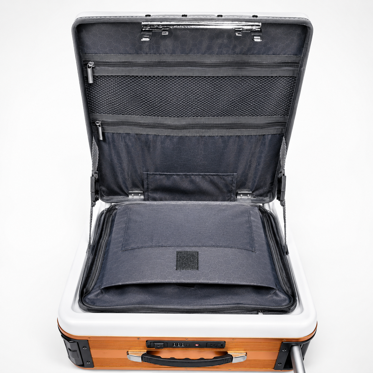 Maleta Scooter – Manillar Extensible Y Portavasos | Blanco y Naranja | Banana Way