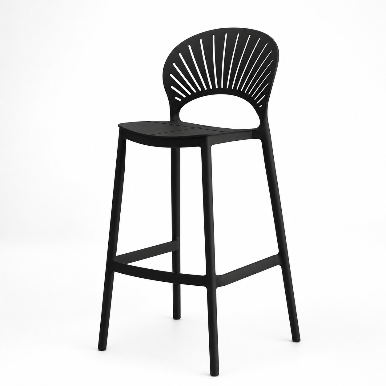 Silla alta de bar Sol Danet — polipropileno PP respaldo abanico