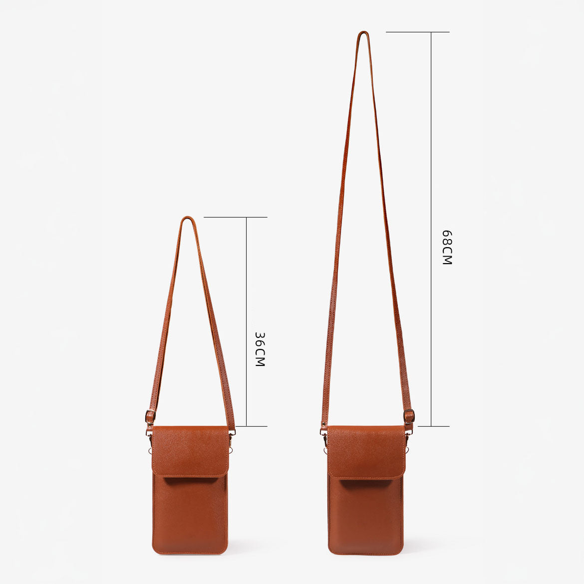 Bolsa bandolera para teléfono en piel sintética con correa ajustable