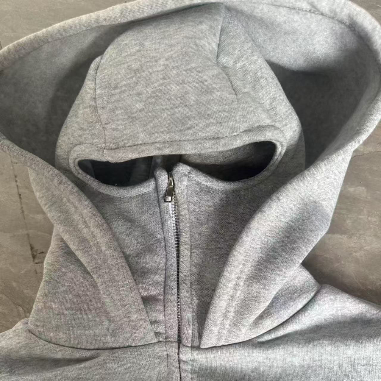 Chamarra Hoodie Oversized con Capucha Balaclava Integrada para Hombre
