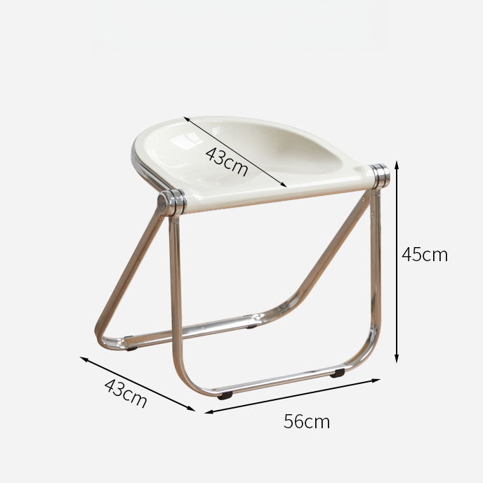Taburete Plegable Vintage con Asiento Acrílico Luna