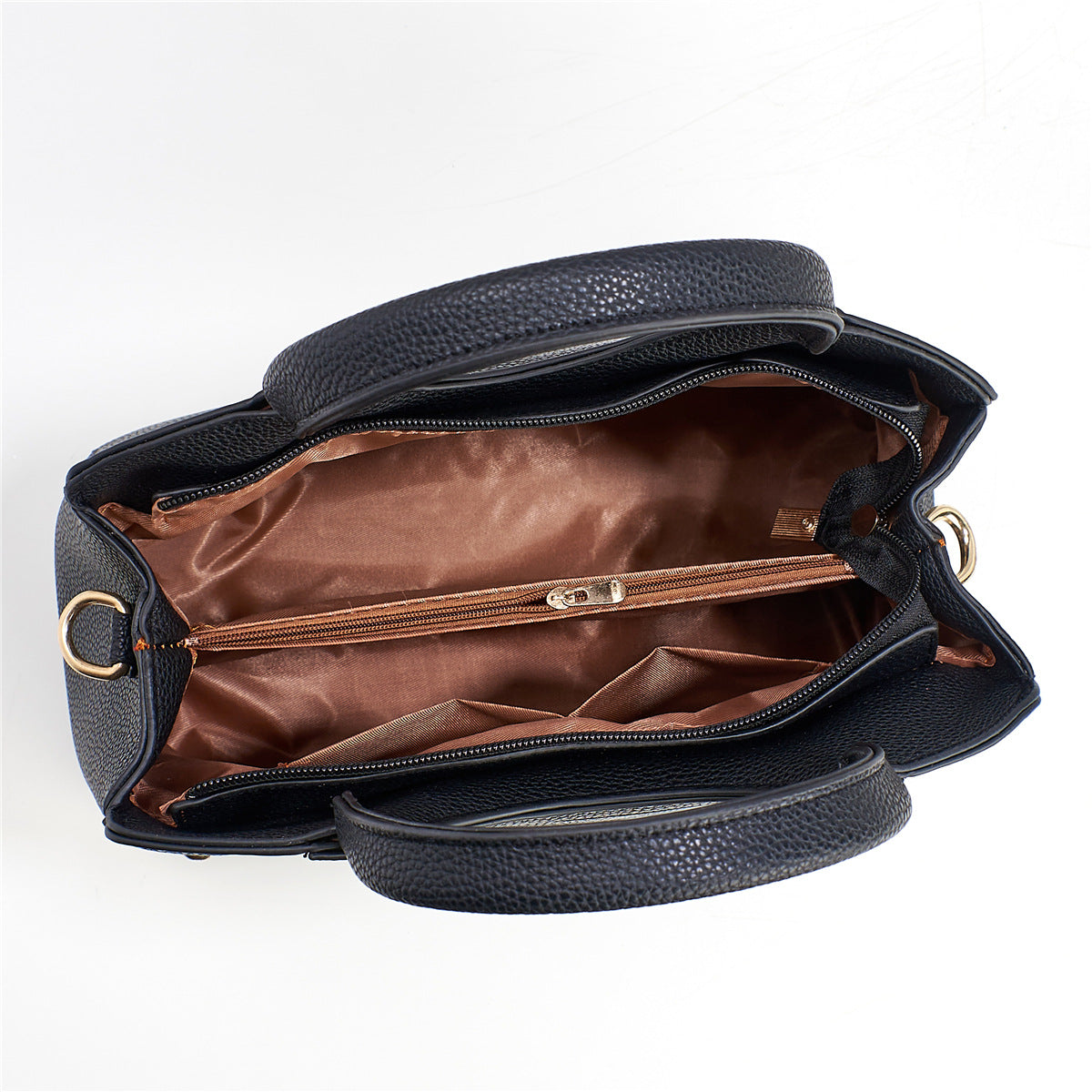 Set bolsa tote Cecilia de piel sintética con cosmetiquera — herrajes dorados