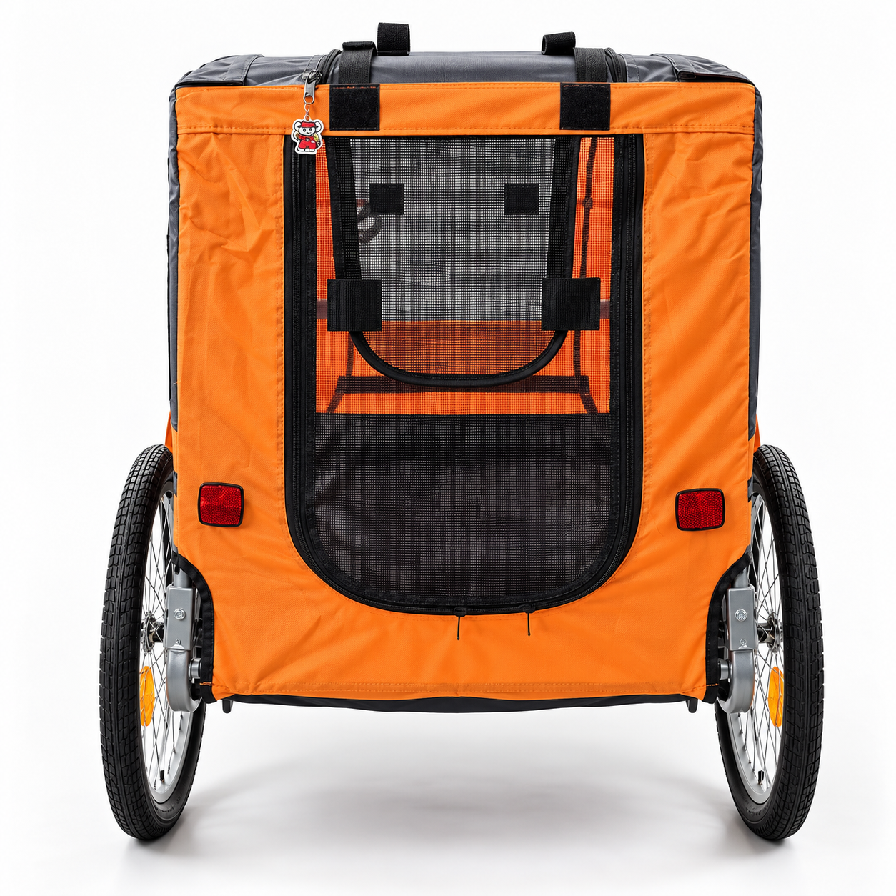 Carrito Transportador De Mascotas Para Bicicleta, Color Naranja/Gris - Banana Way