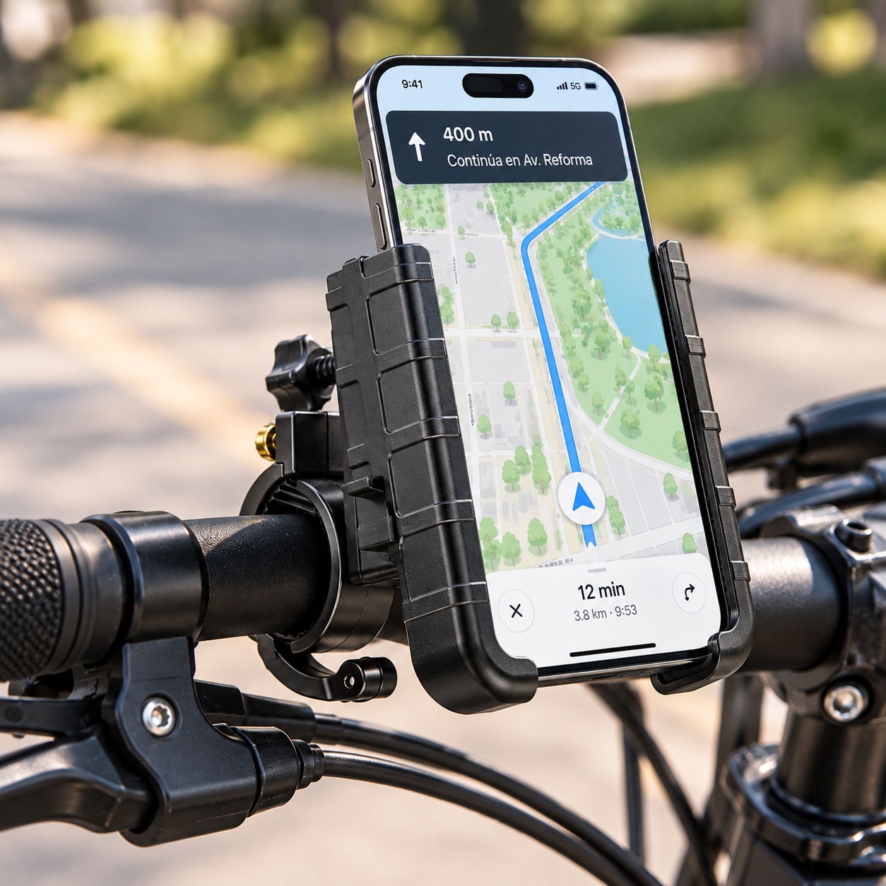 Soporte para Celular con Abrazadera para Manillar de Scooter | Banana Way