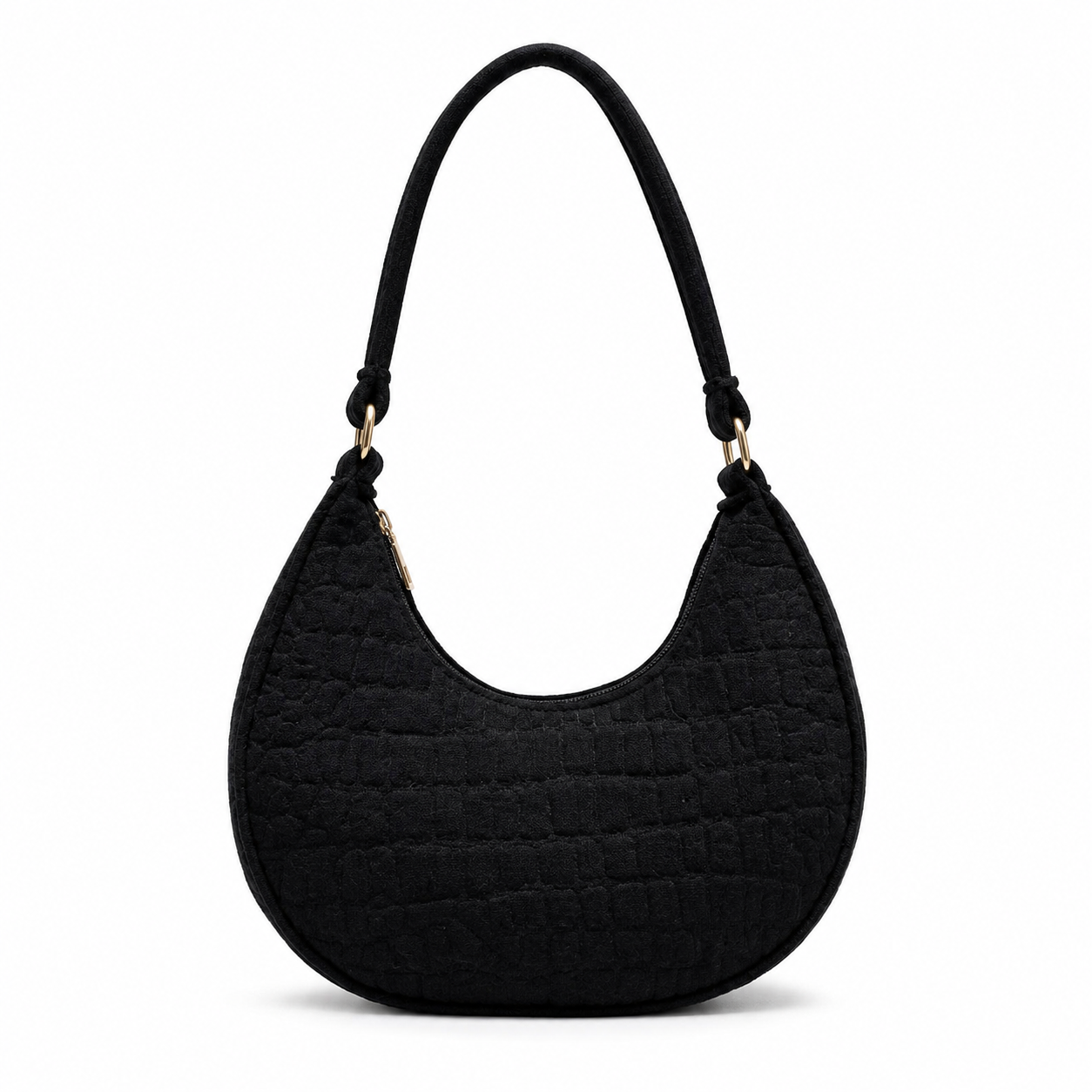 Bolsa hobo media luna acolchada Cinthia — estilo minimalista tendencia