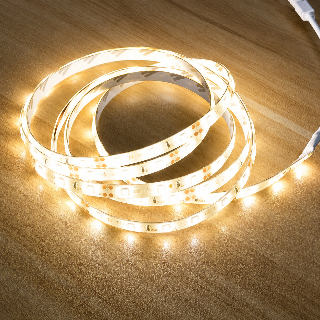 Tira LED USB con sensor de barrido de mano Lea — brillo ajustable, blanca o cálida, 2-4 metros.