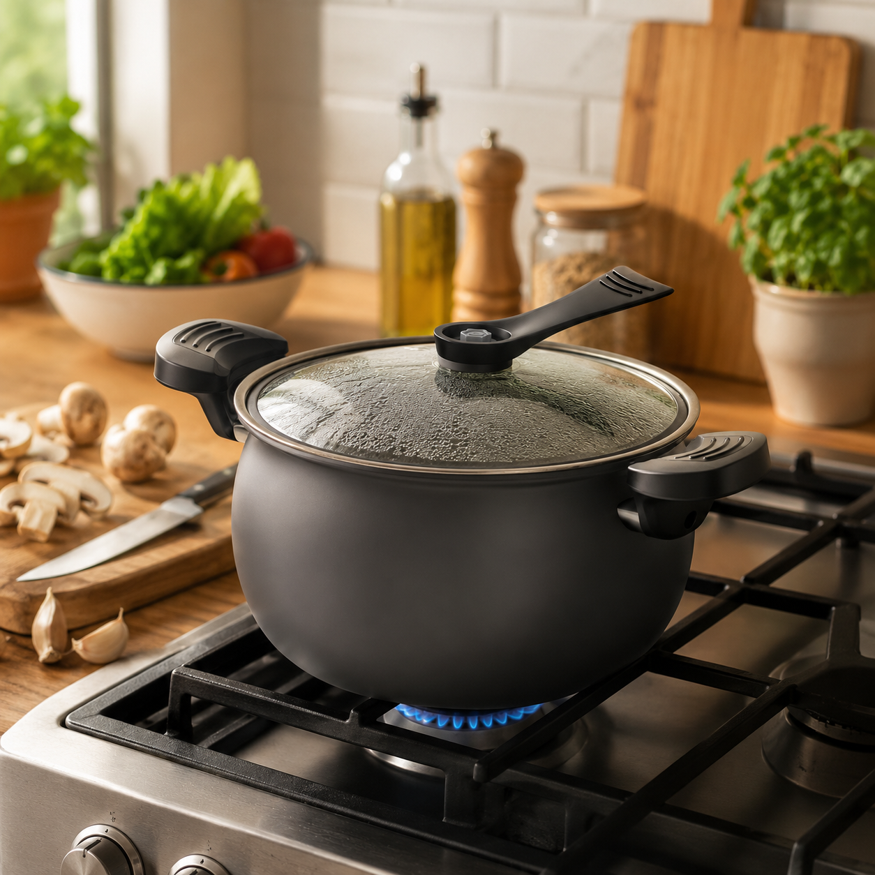 Olla micro-presión 7 L Tamar — 27.5 cm, inducción y gas
