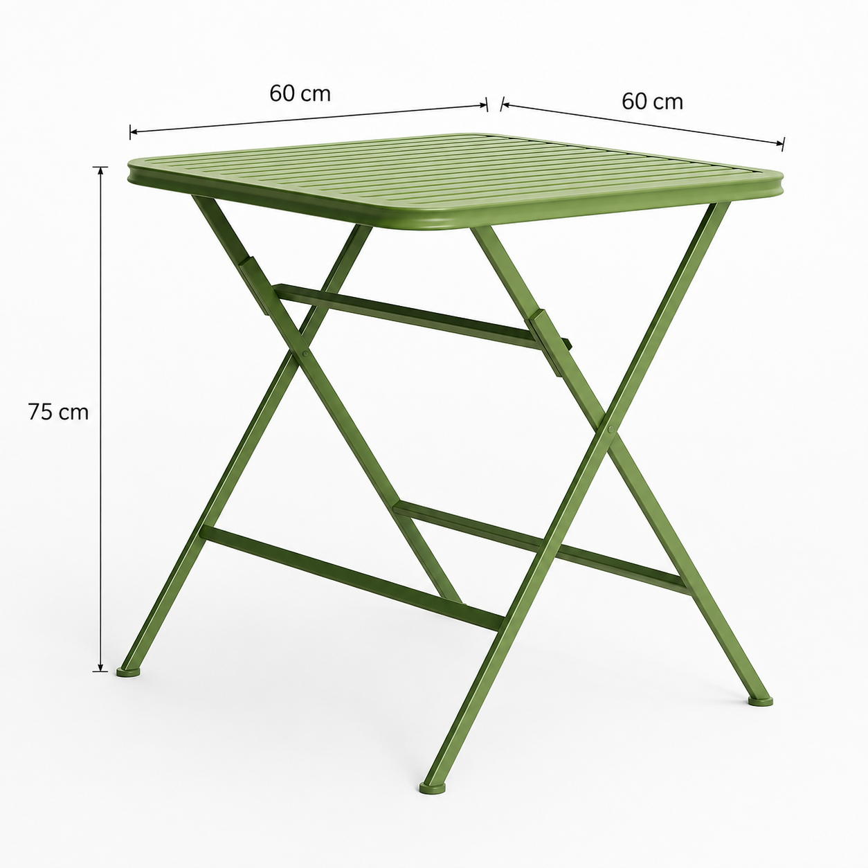Juego De Bistró Plegable Eileen 3 Piezas – Mesa 60 Cm y 2 Sillas De Acero, 4 Colores