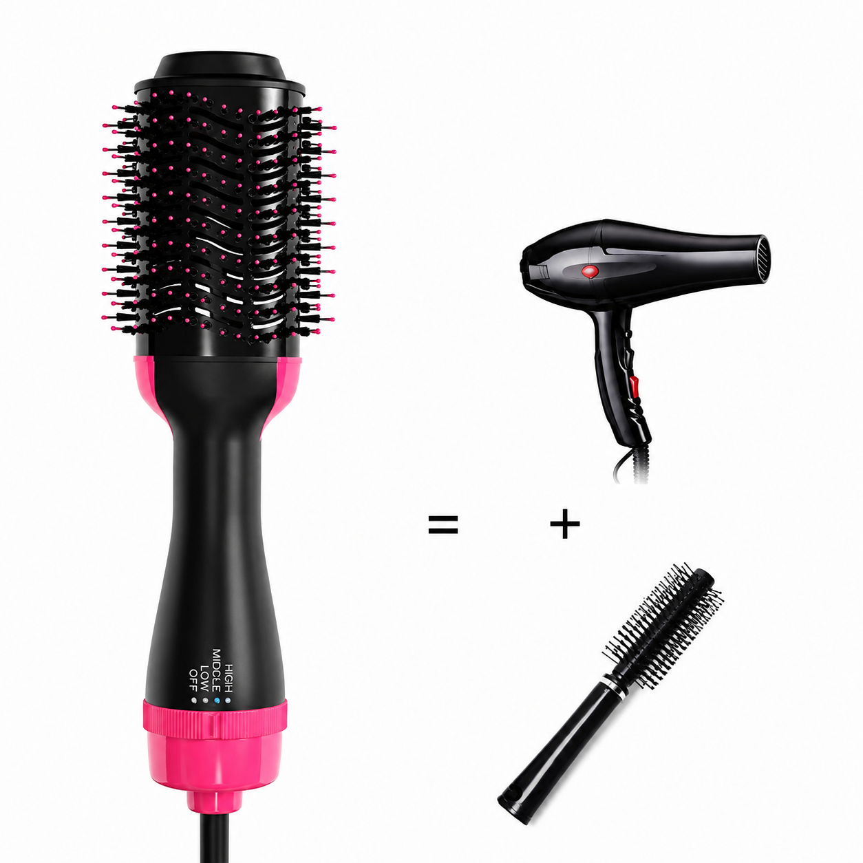 Cepillo secador y estilizador de cabello 2 en 1 One Step Liana — seca y alisa al mismo tiempo.