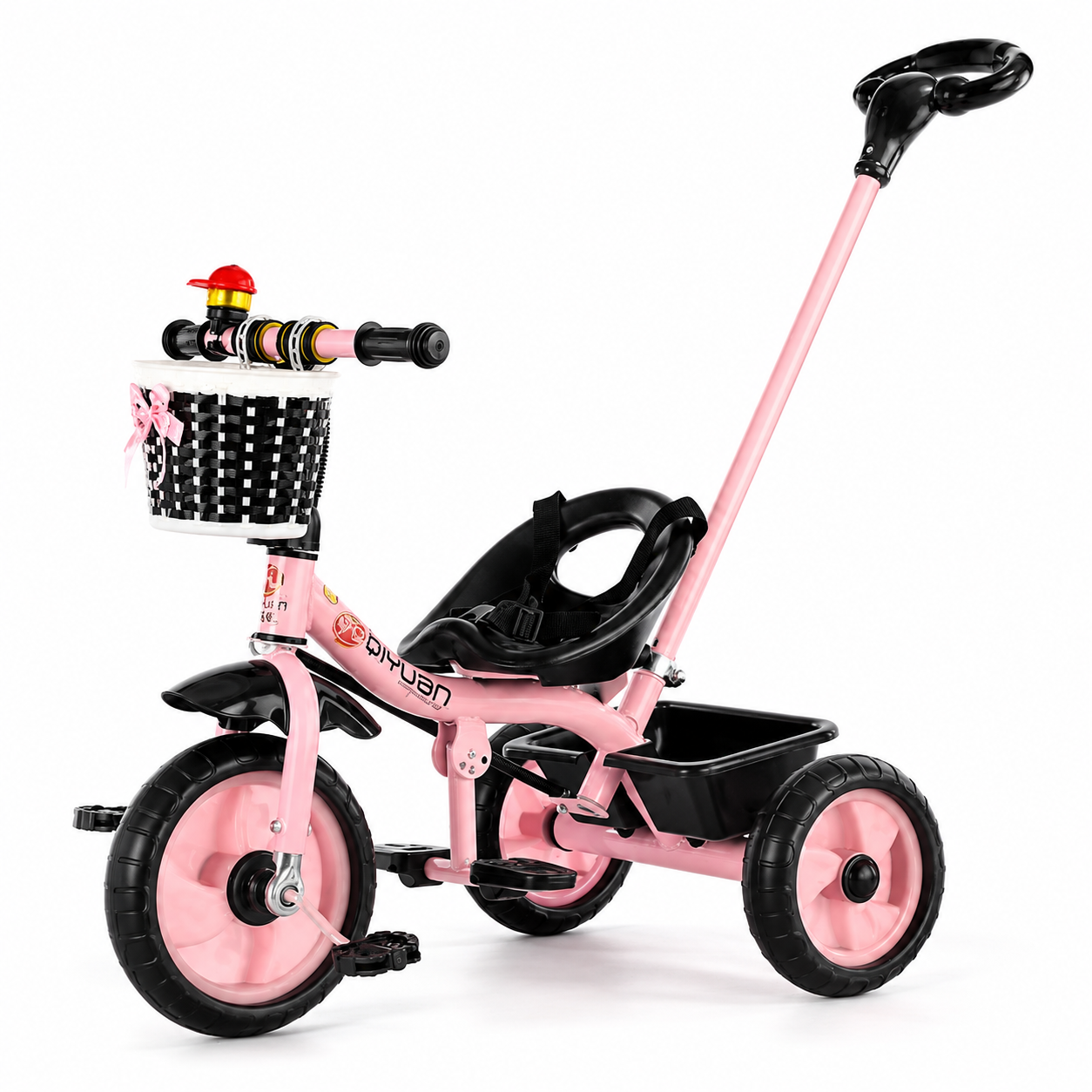 Triciclo Infantil con Manija de Empuje | Asiento con Arnés Canasta