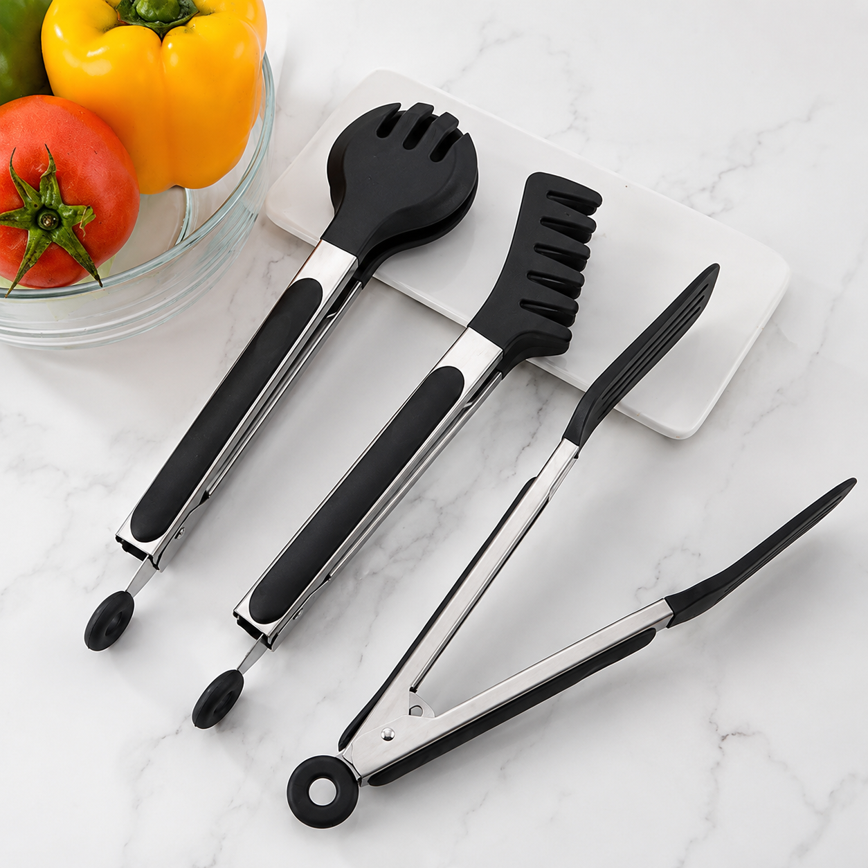 Set de 3 Pinzas de Cocina Multifuncionales con Silicón Vera