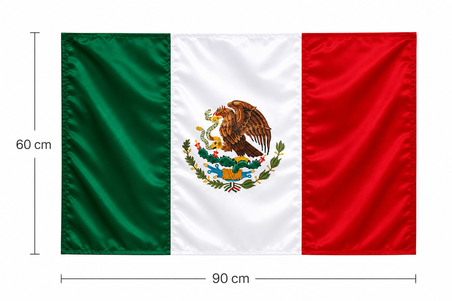 Bandera de México — escudo nacional, edición Mundial 2026