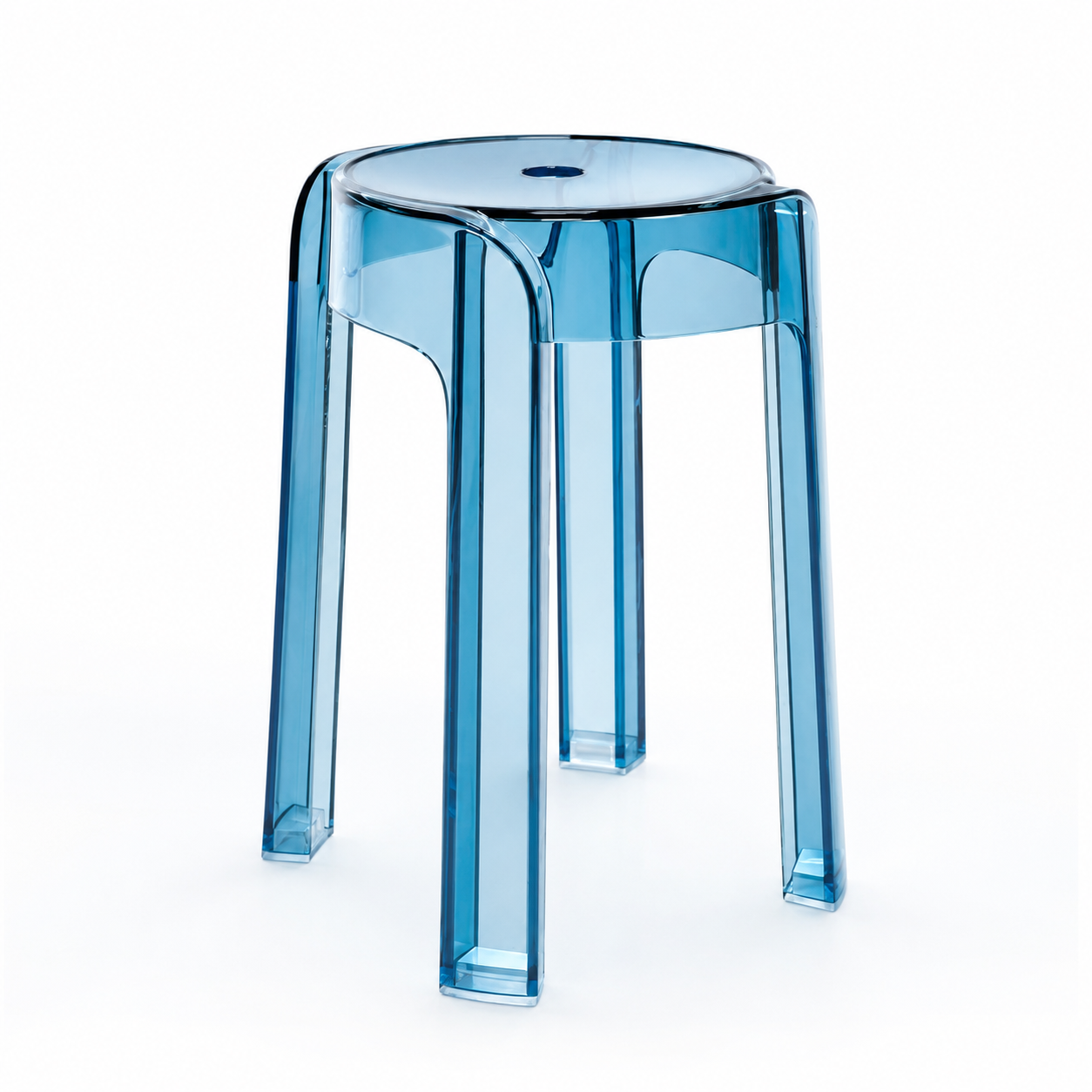 Silla de acrílico de gran espesor / taburete de plástico / taburete redondo apilable / banco sencillo de salón / silla de comedor / estilo moderno minimalista transparente