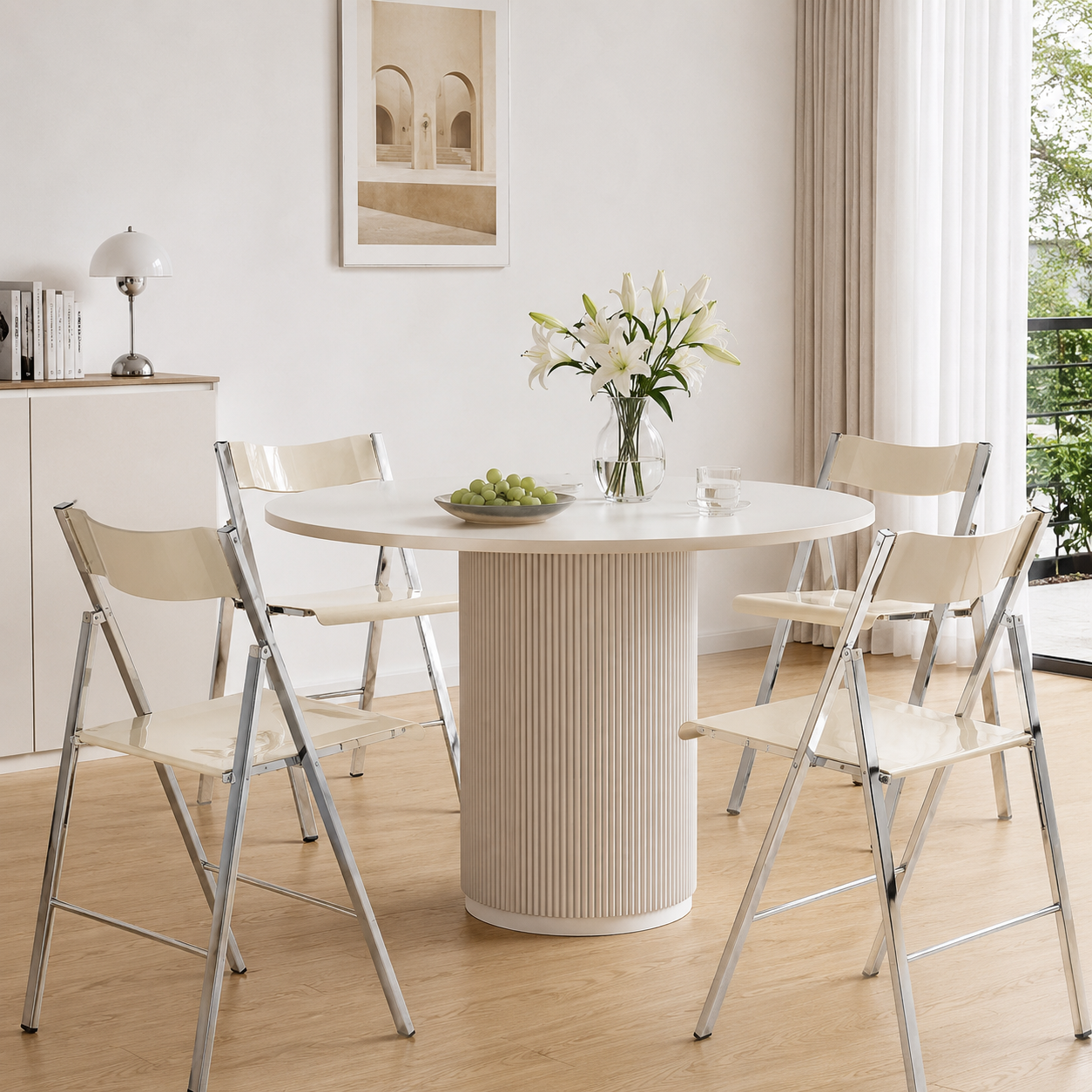 Silla Plegable de Diseño | Acrílico y Acero Cromado | Comedor y Sala | Casa Punto
